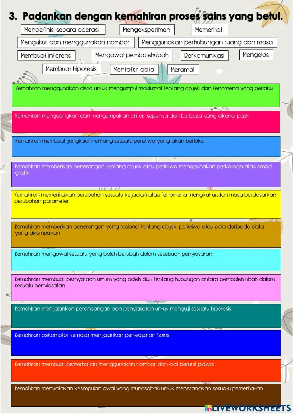 Kemahiran saintifik tahun -