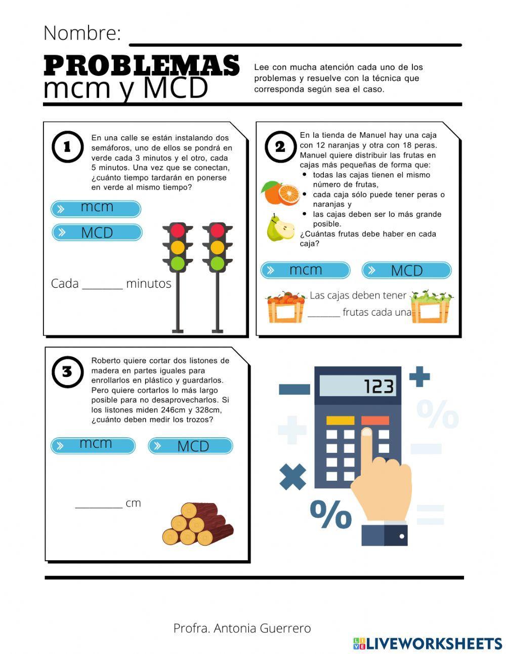 Problemas con mcm y MCD