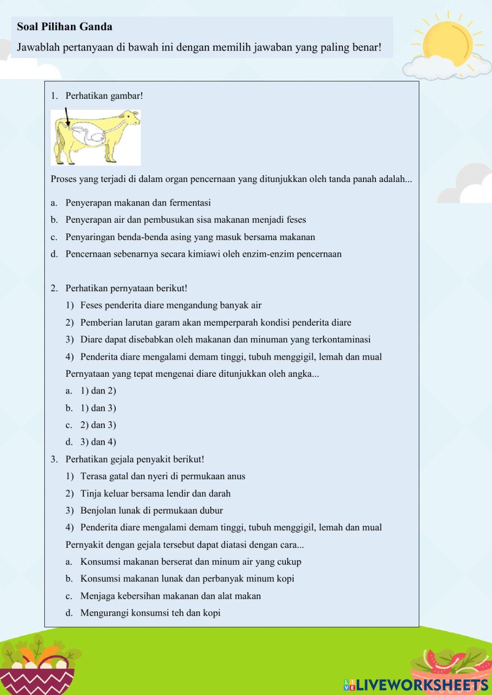 Sistem Pencernaan-Tema 3 Subtema 2 Kelas 5 SD