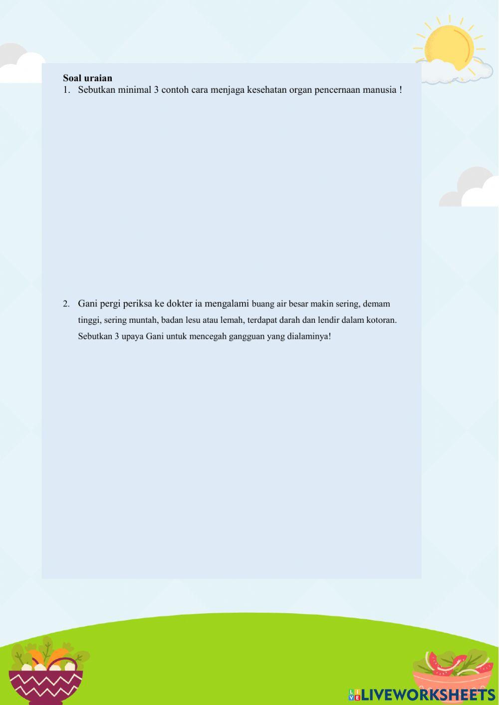 Sistem Pencernaan-Tema 3 Subtema 2 Kelas 5 SD