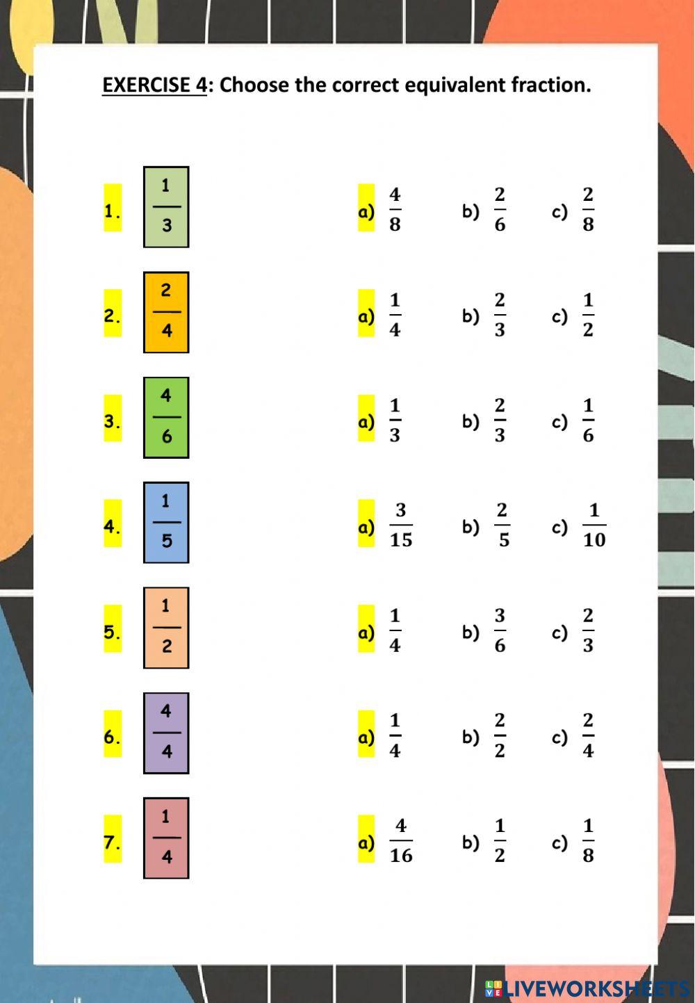 Equivalent Fractions
