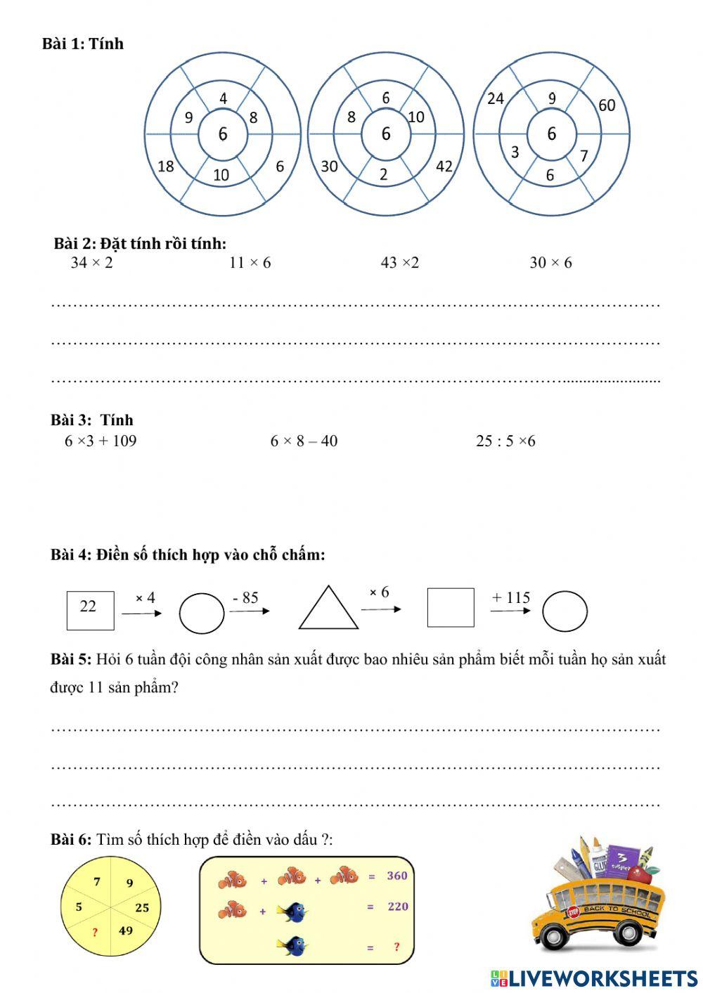 Phiếu ôn cuối tuần 6