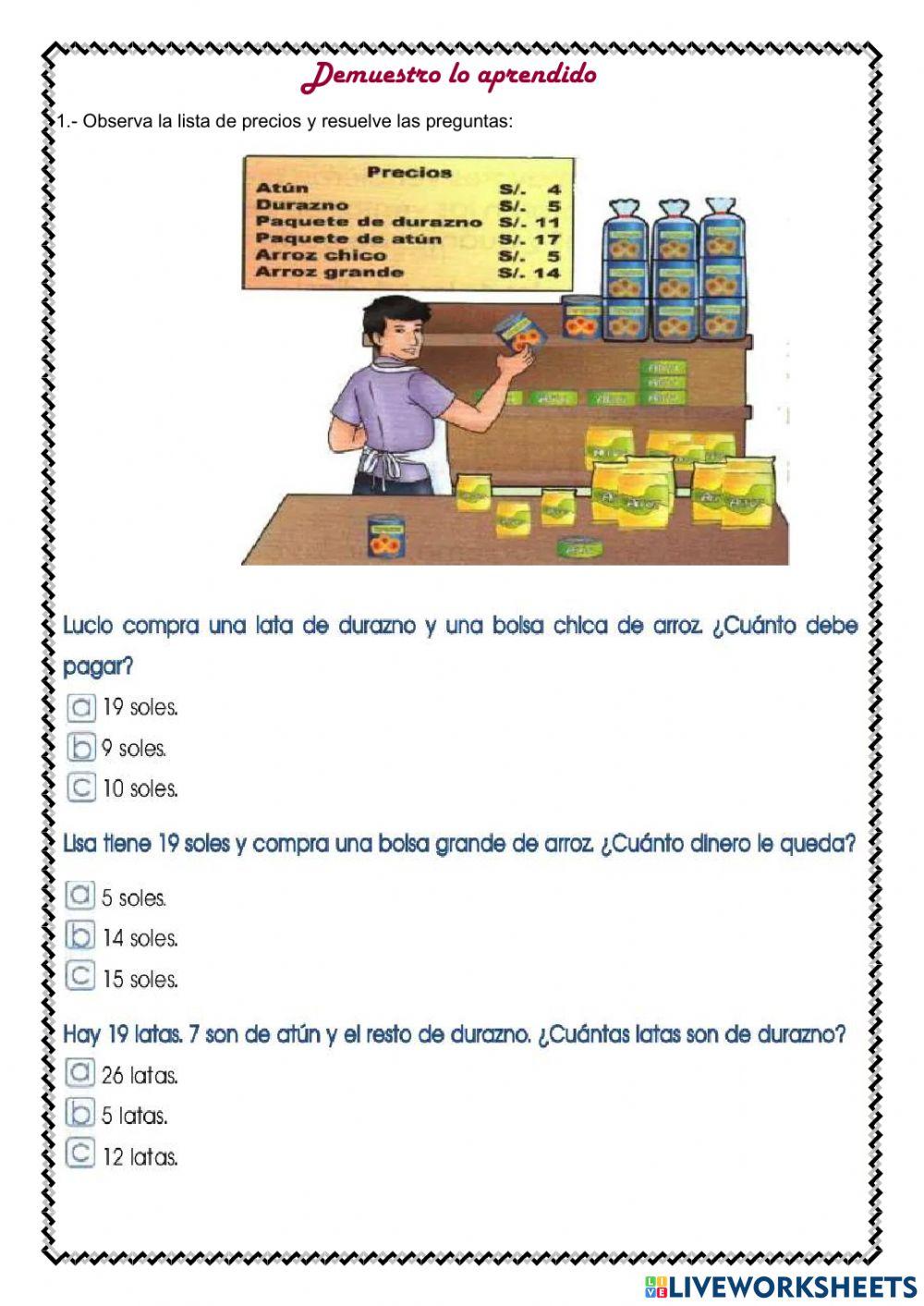Problemas de suma y resta