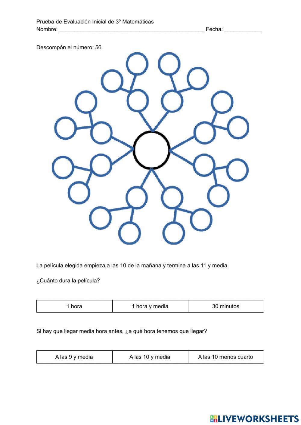 Evaluación Inicial 3º Primaria
