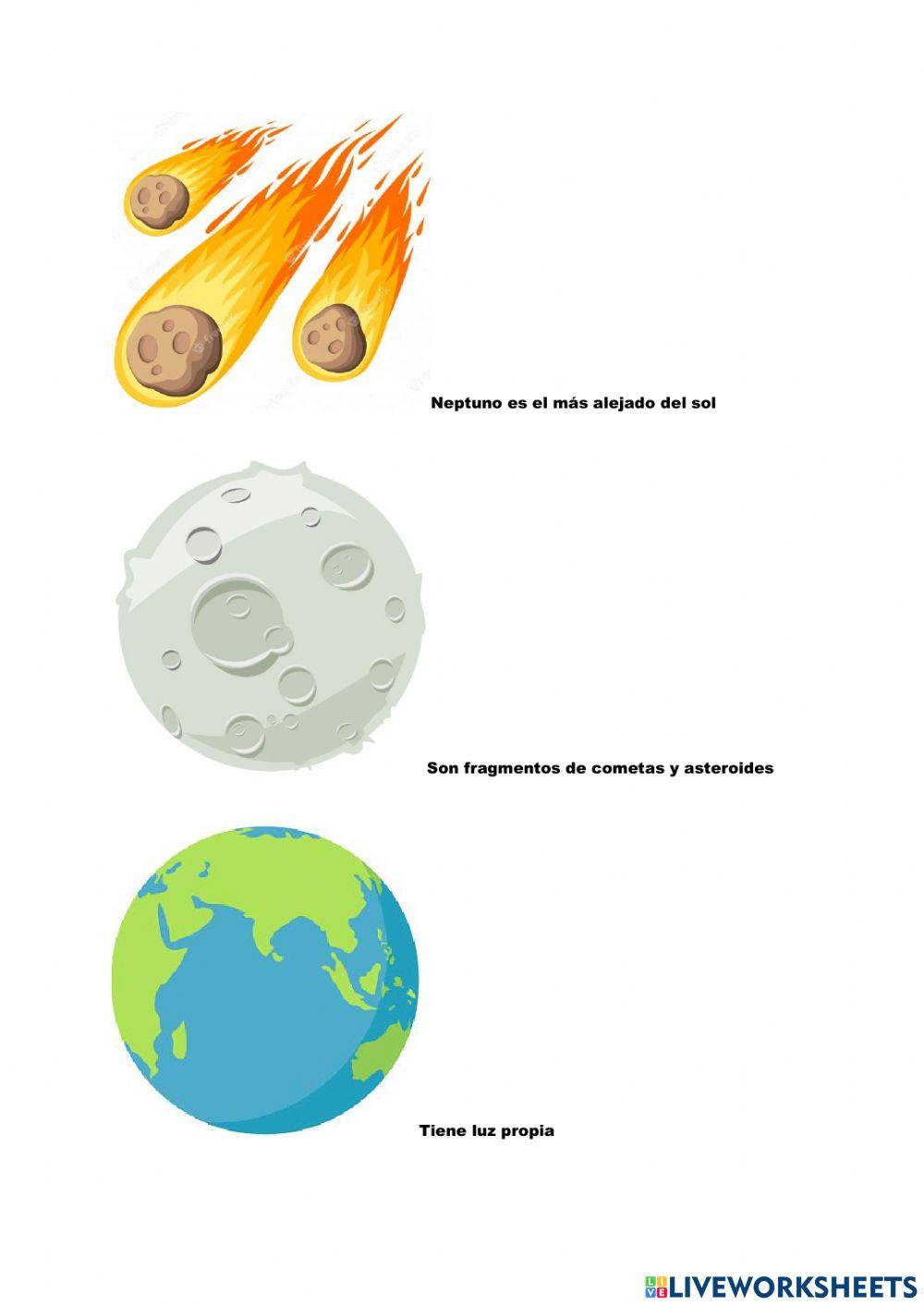 Caracteristicas de cuerpos celestes