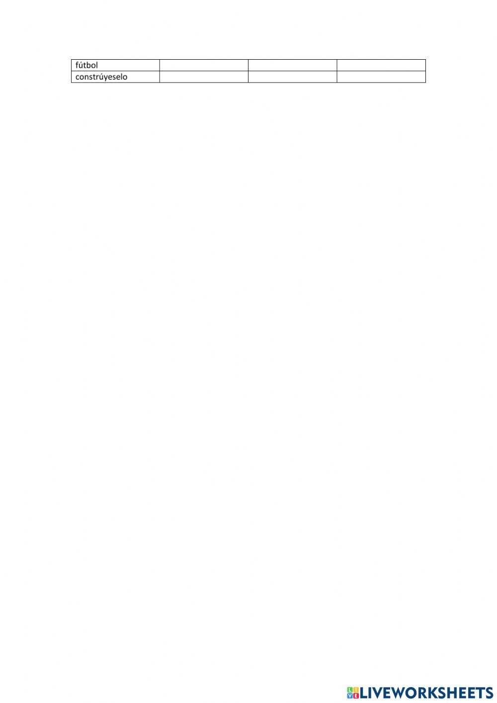 Refuerzo esdrújulas y sobresdrújulas