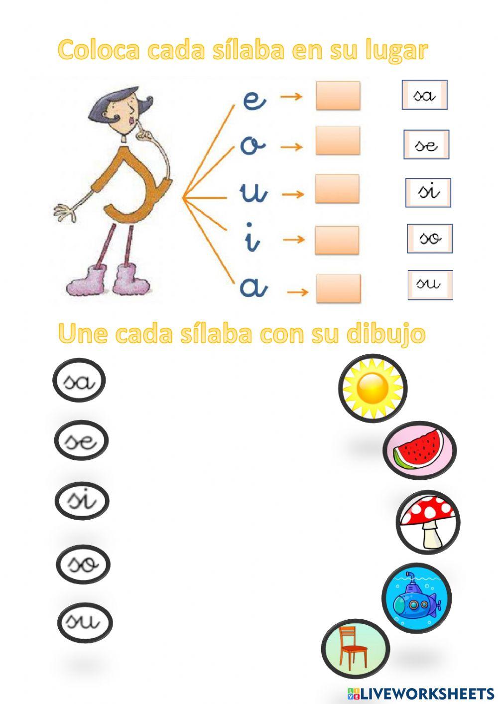 Letra s sílabas Letra s sílabas