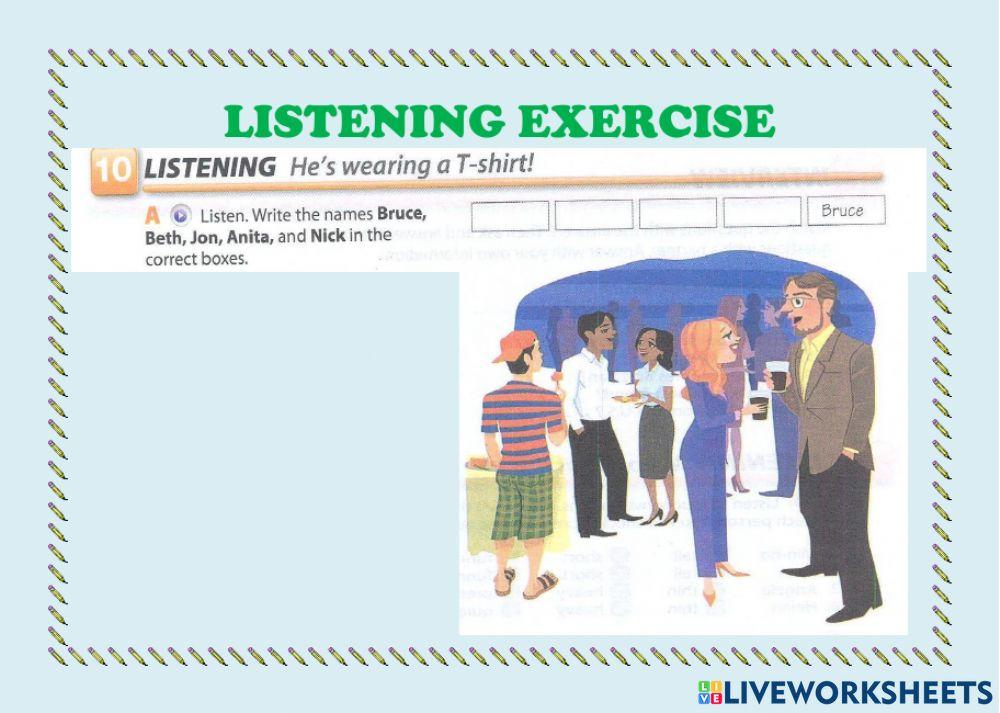 Listening exercise: Clothes