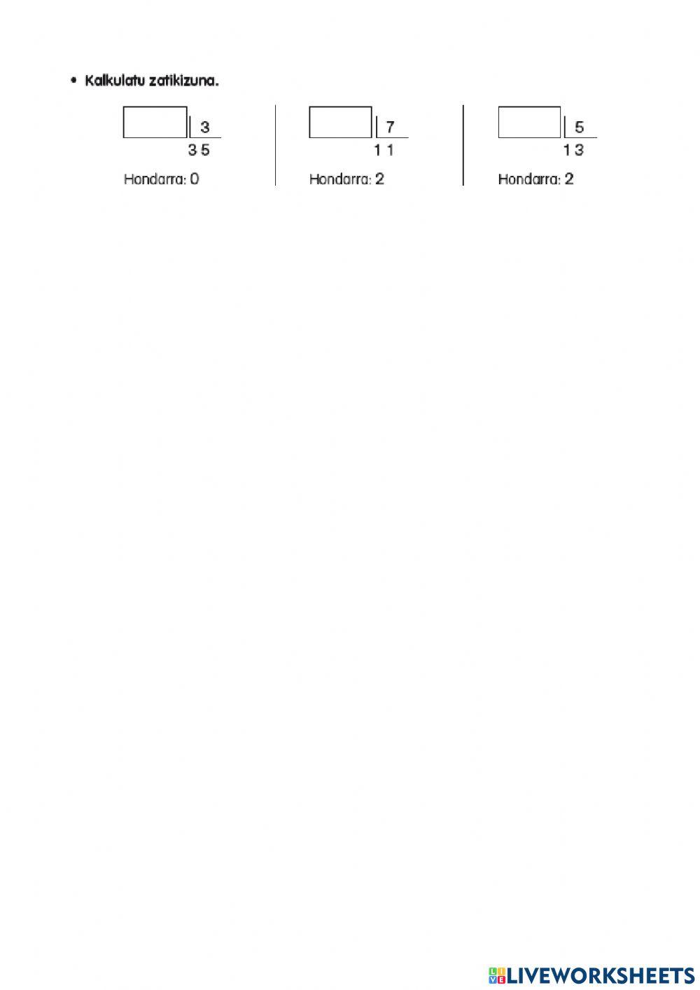 Zatiketak eta biderketak