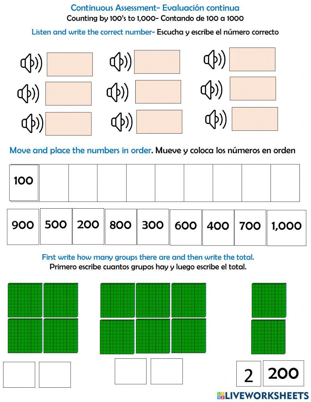 Counting by 100’s to 1,000-Assessment