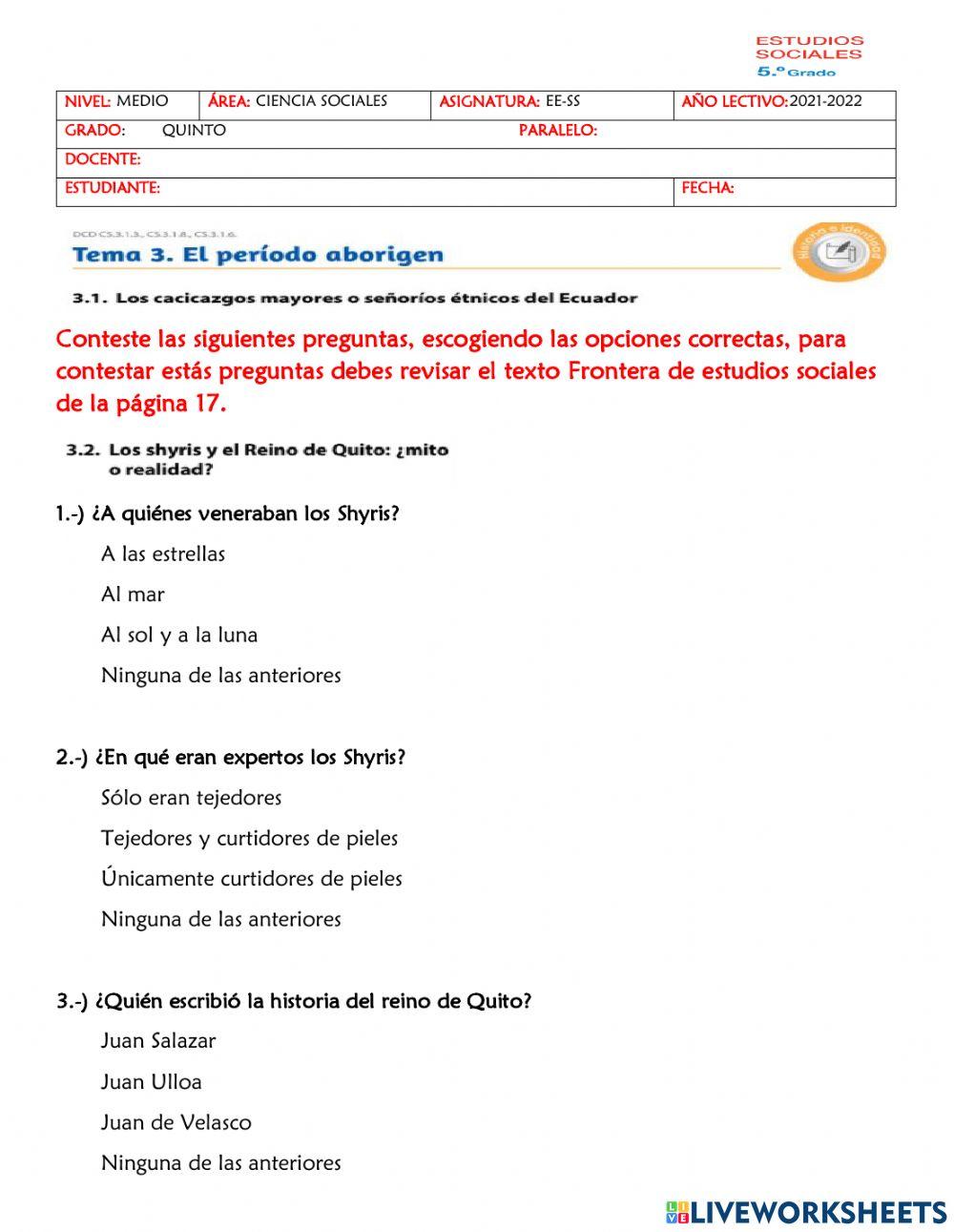 Los señoríos étnicos