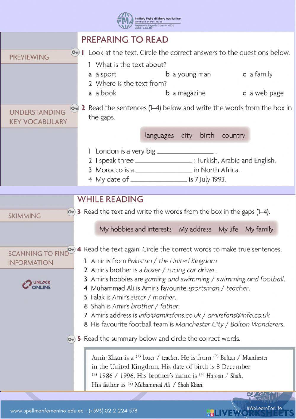 Unlock- Unit 1 People - Reading 1