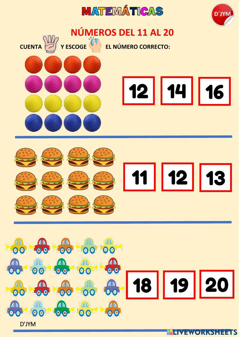 Conteo del 11 al 20