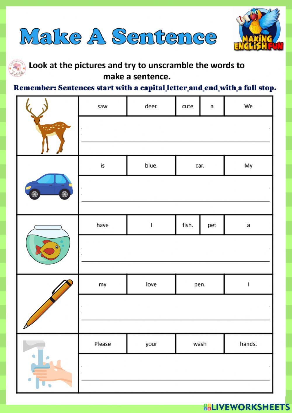 Rearrange sentences