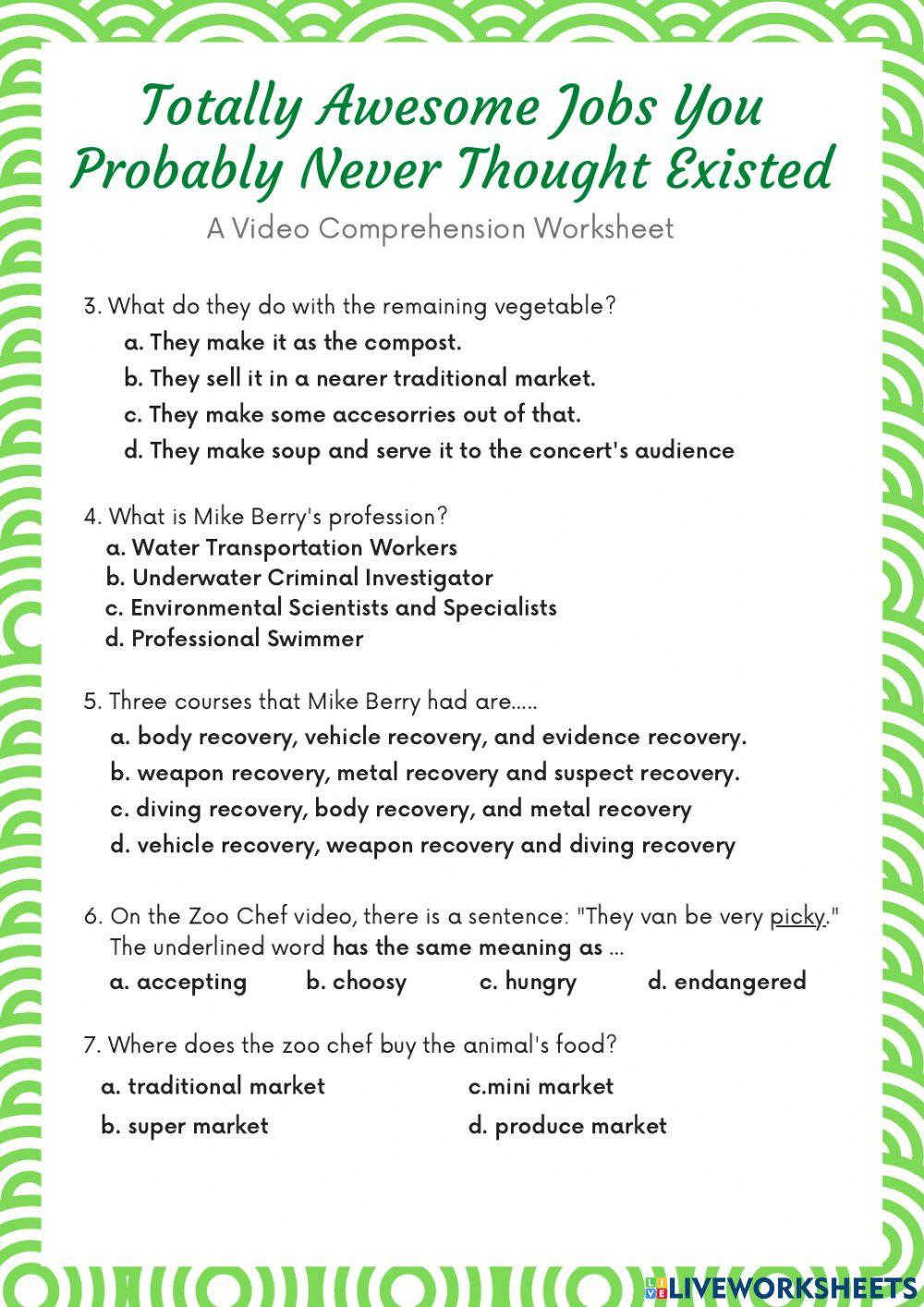 2nd Video Comprehension