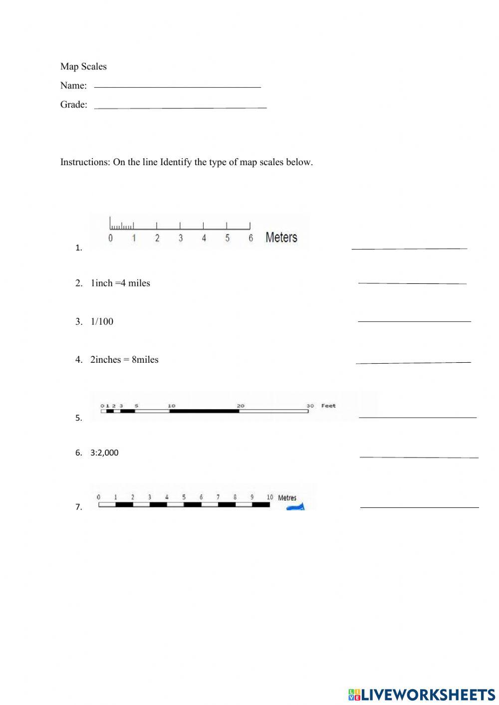 Map scales activity Live Worksheets
