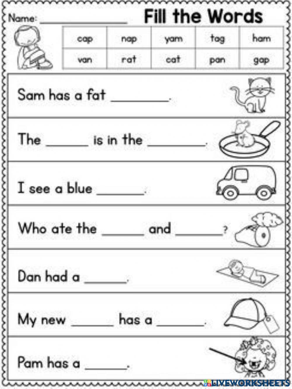 CVC words reading in sentences 