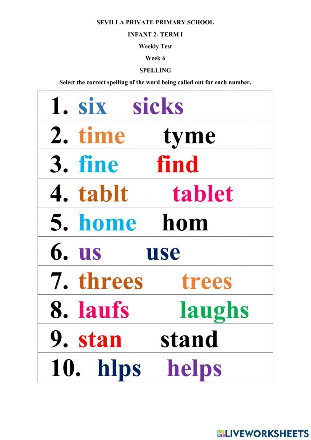 Weekly test week6 term1
