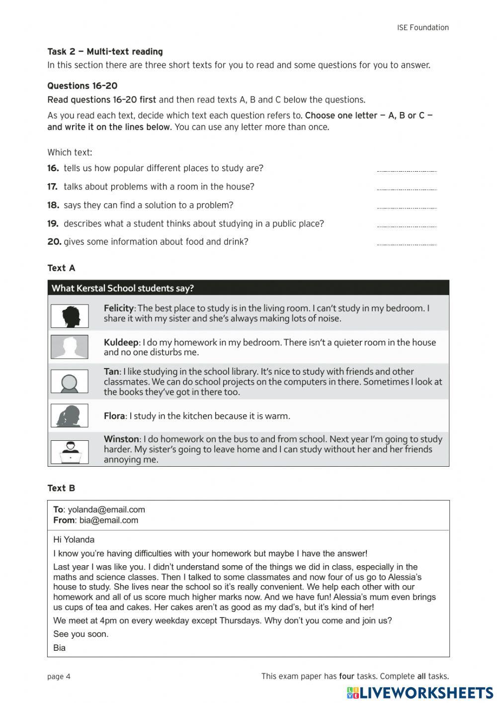 Trinity ISE foundation sample 5
