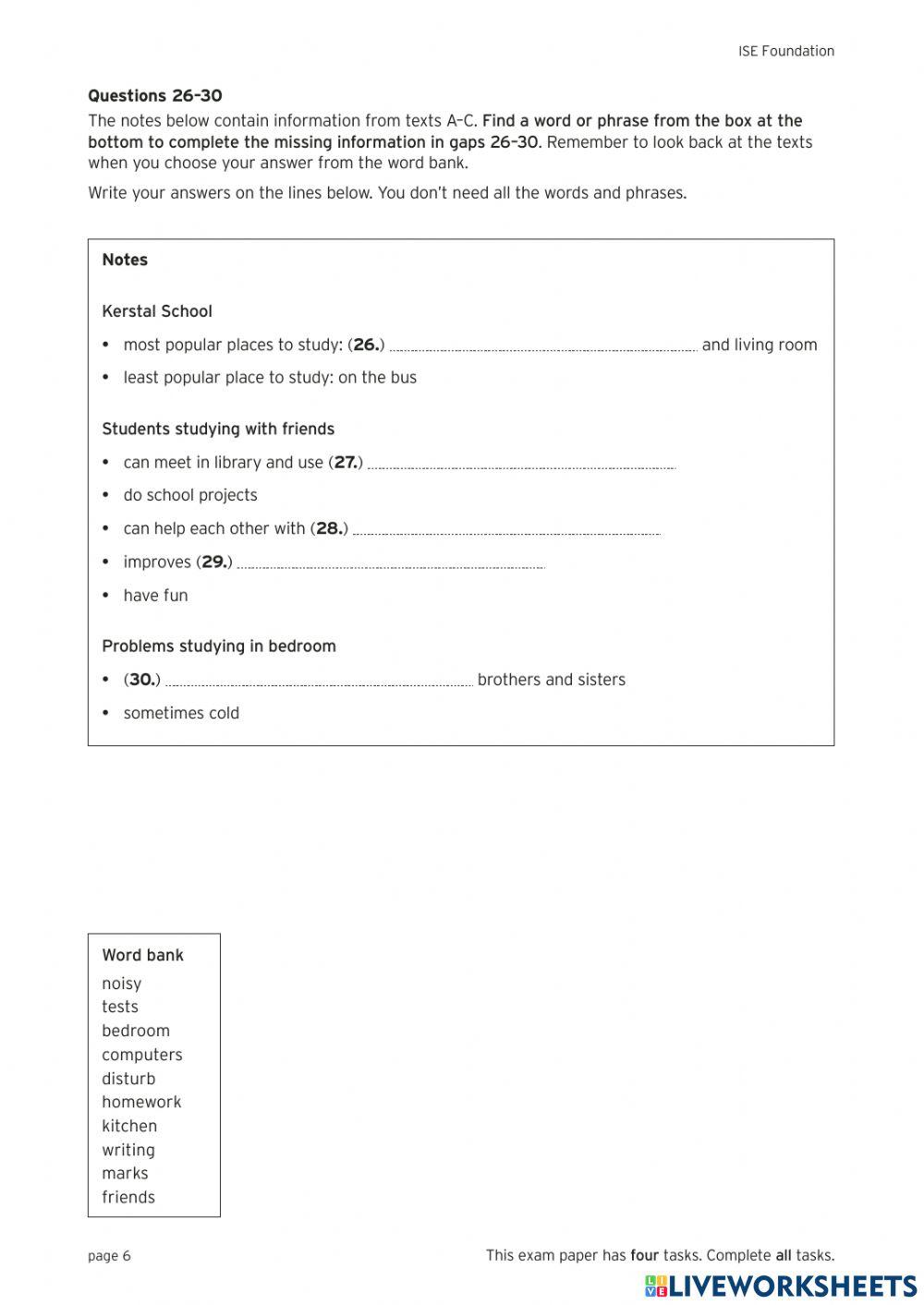 Trinity ISE foundation sample 5