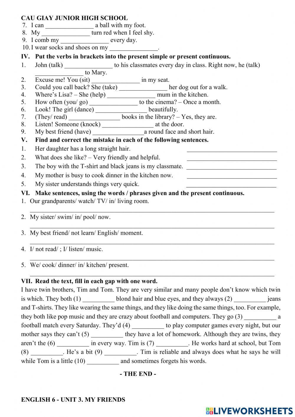 G6U3 Vocabulary and Grammar