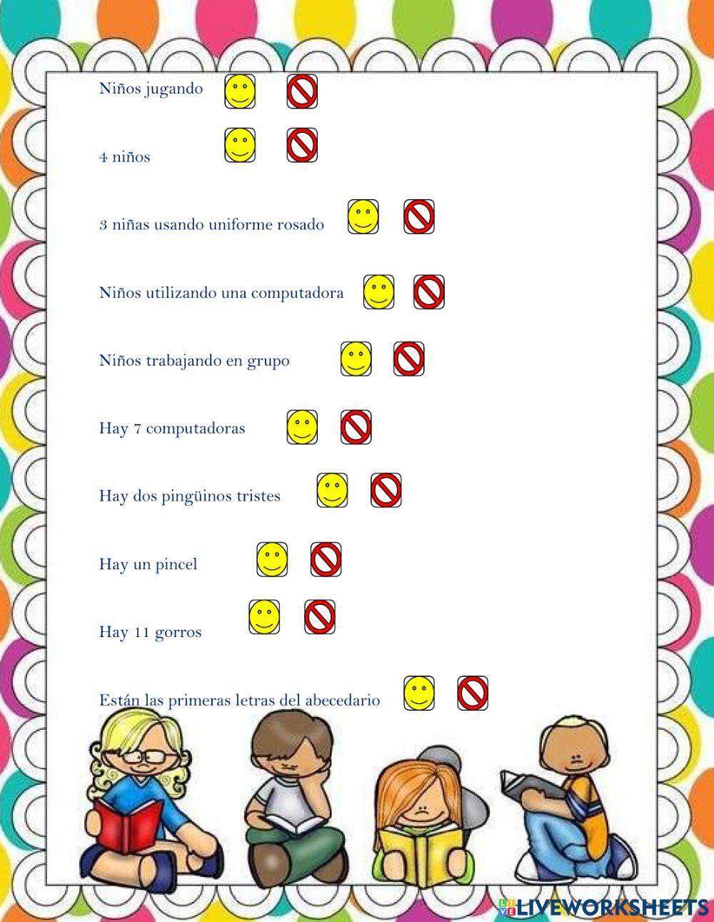Actividad de concentración para preescolar