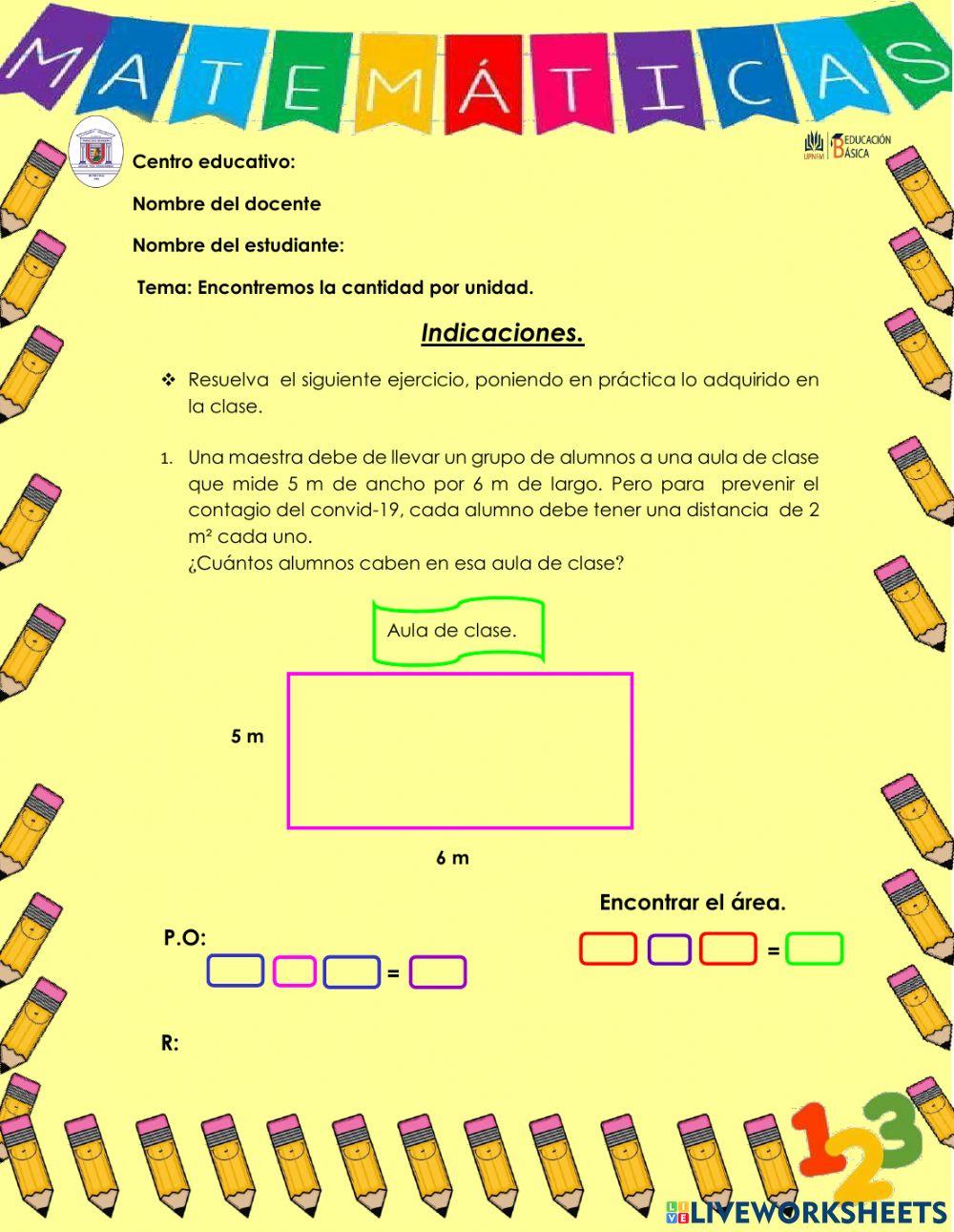 Encontremos la cantidad por unidad.