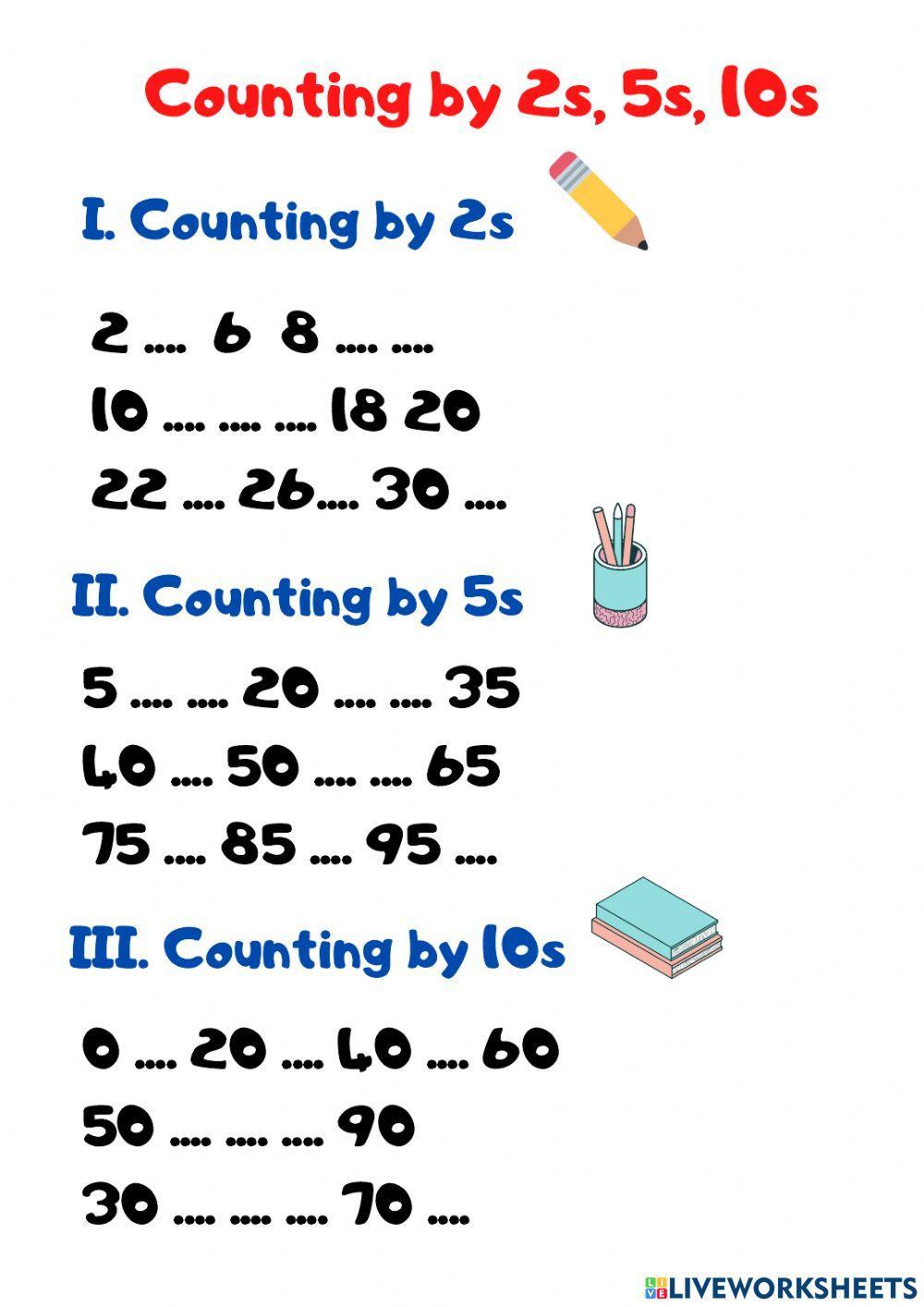 Counting by 2s,5s,10s