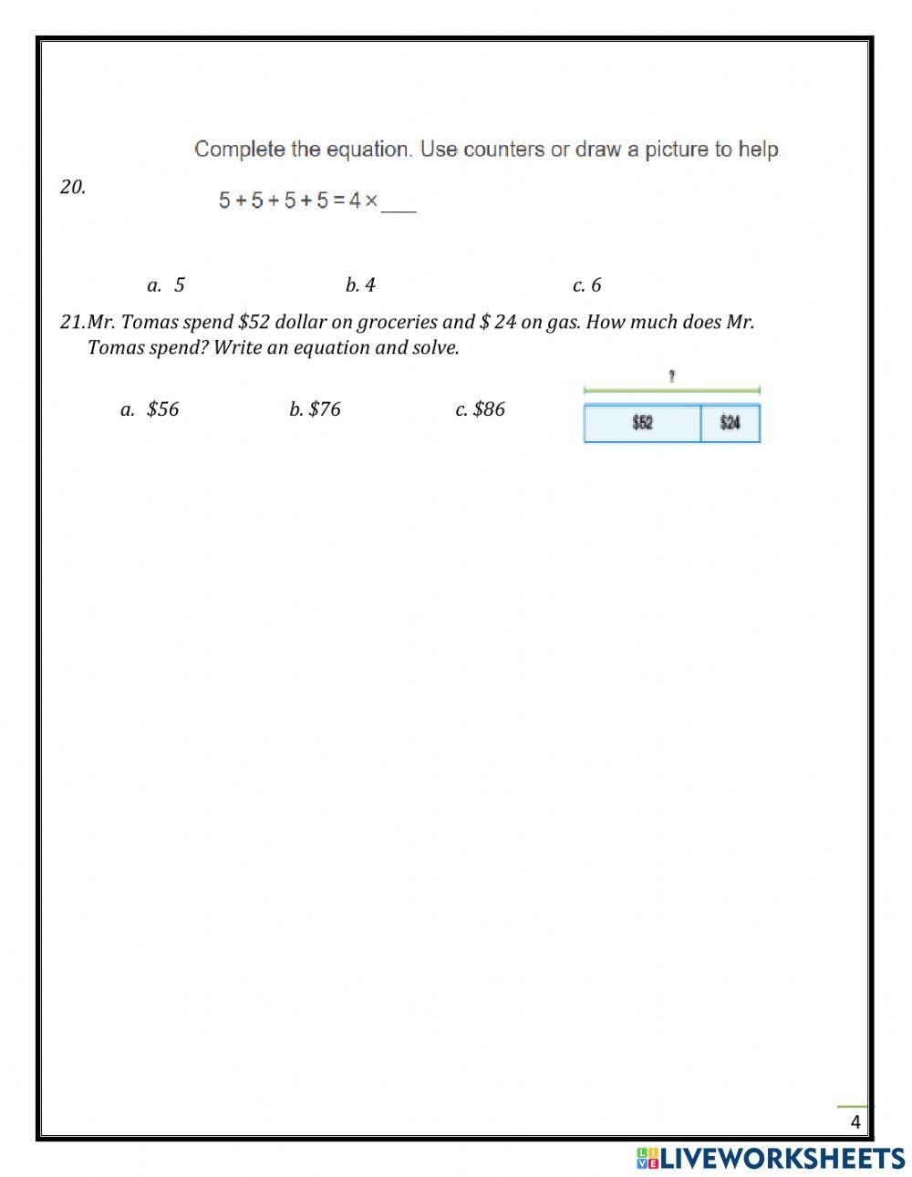 Ibn Khaldun International School Al Yasmeen branch Grade 3 Math Live