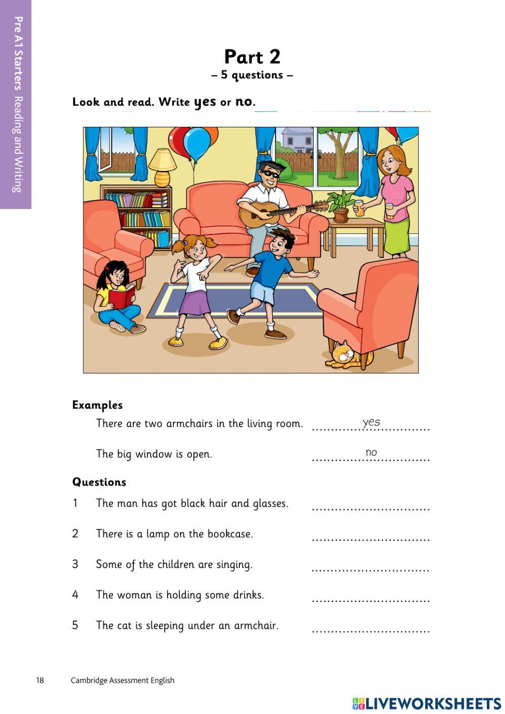 Pre A1 Starters Reading and Writing