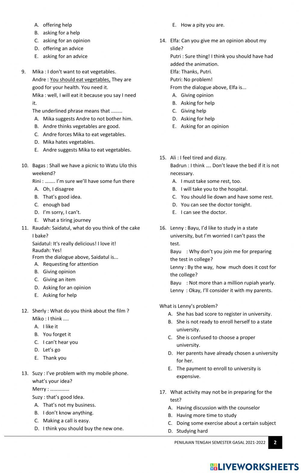 Penilaian Tengah Semester Gasal