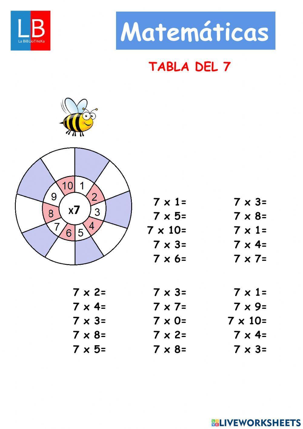 Tabla del 7