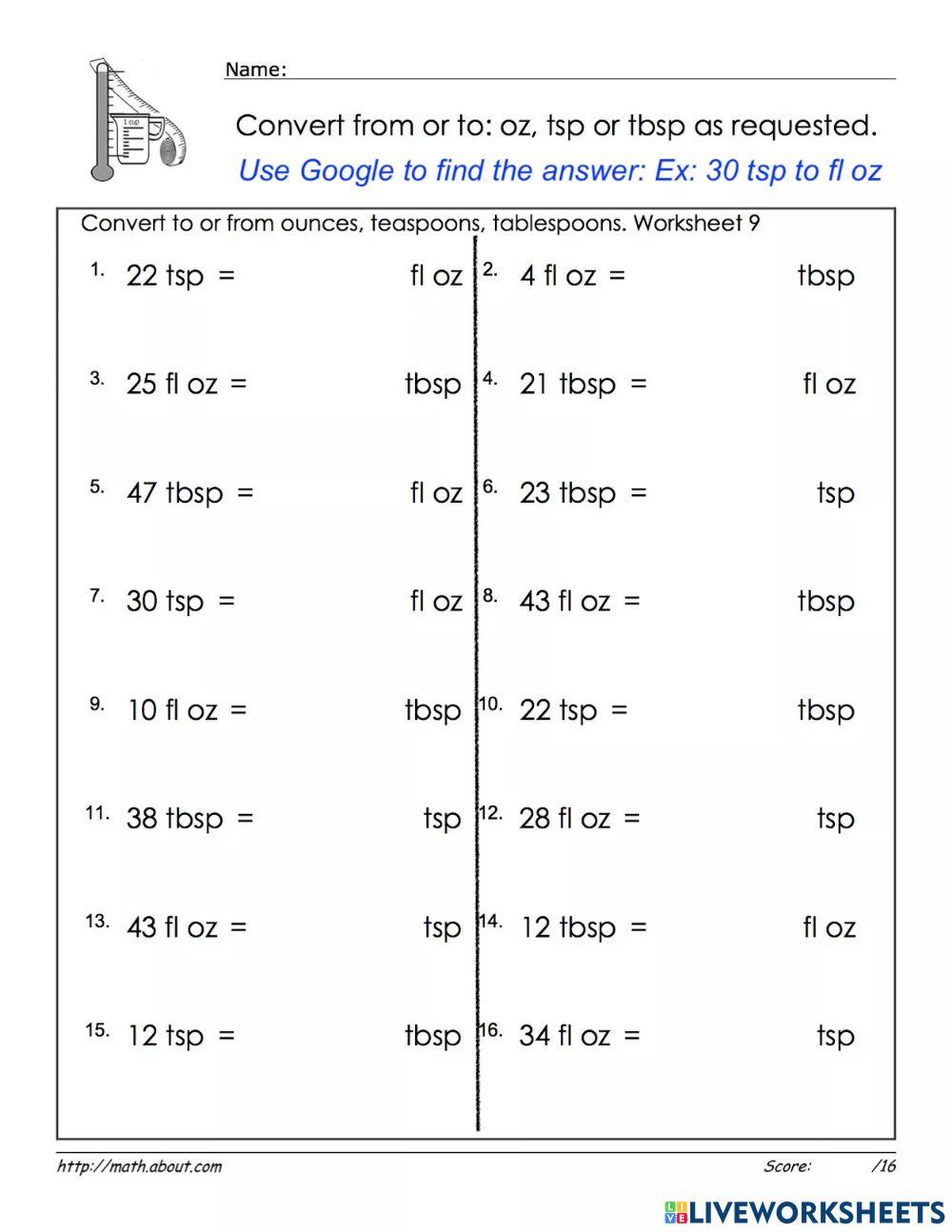 Measurement Conversion 6