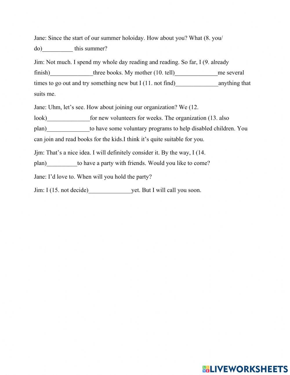 English  7 - review 1