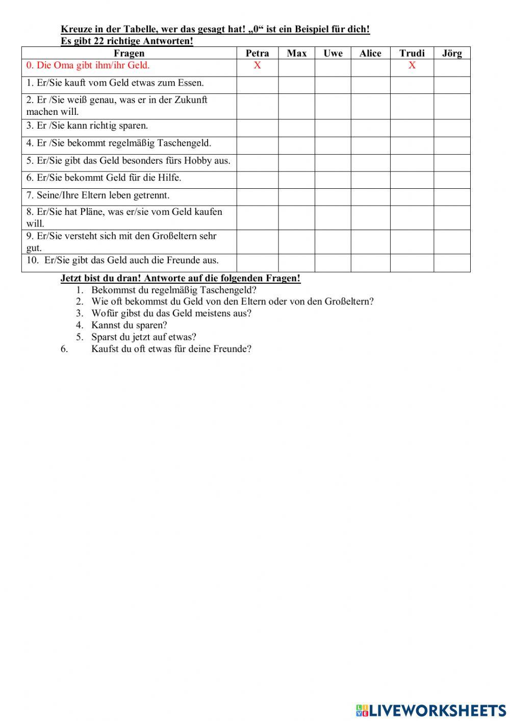 Taschengels Leseverstehen