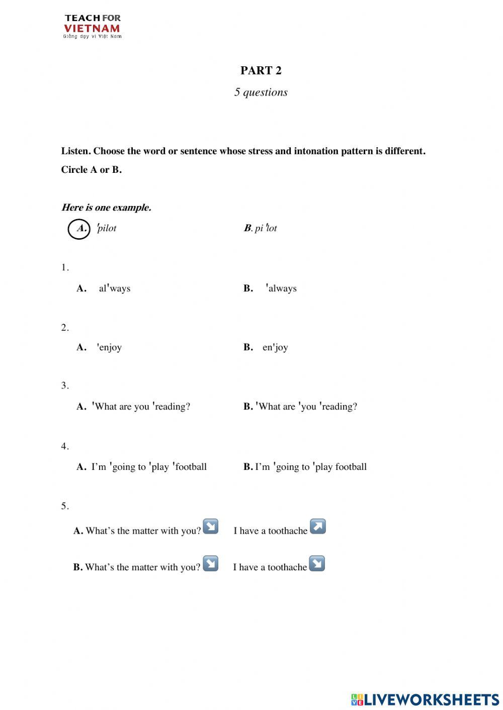 (TFV) Lớp 6-Phôi đề Listening