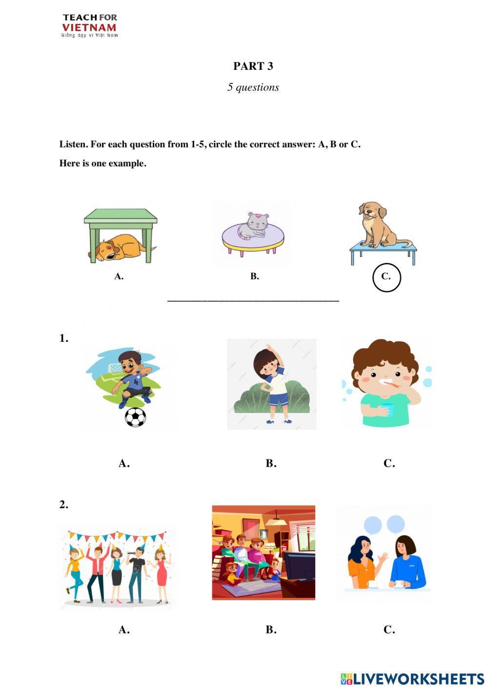 (TFV) Lớp 6-Phôi đề Listening