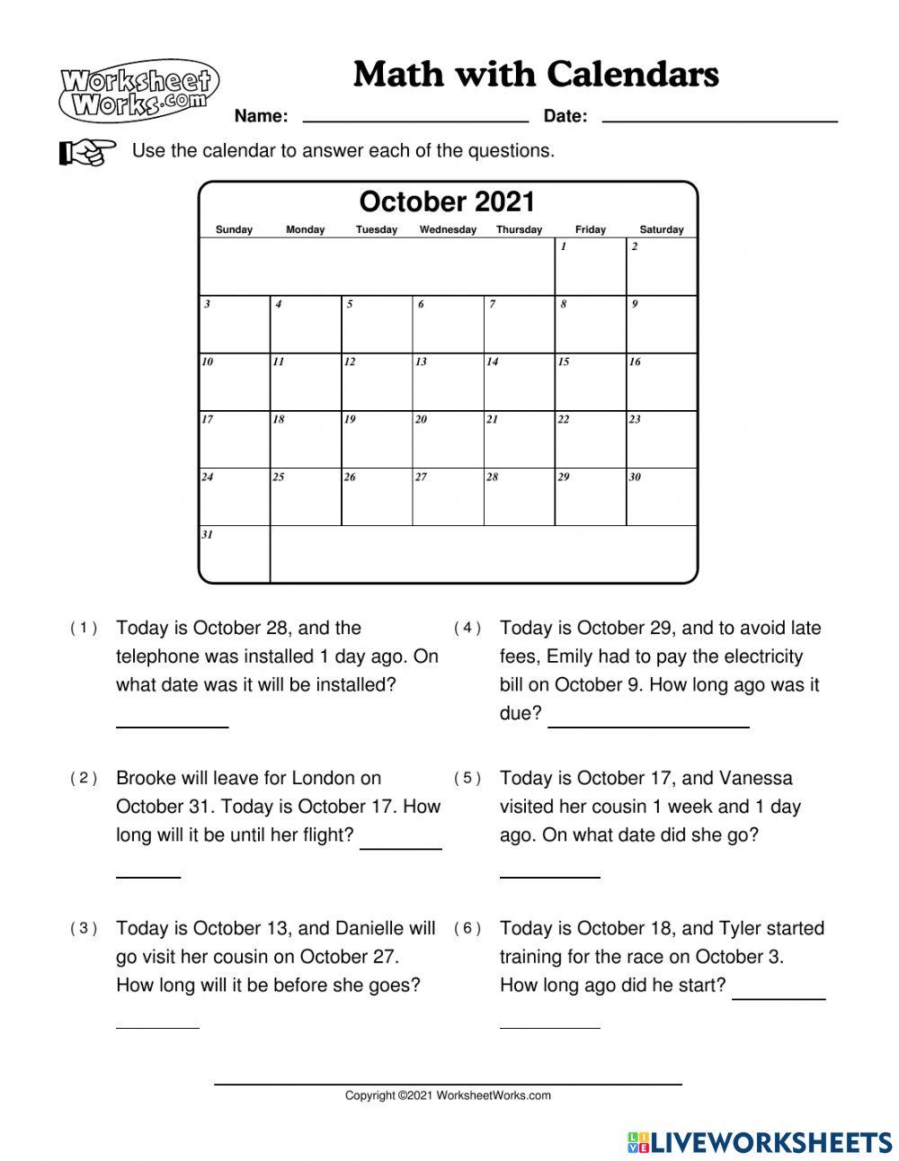 Calendar Math word problems 5207716 rcorey Live