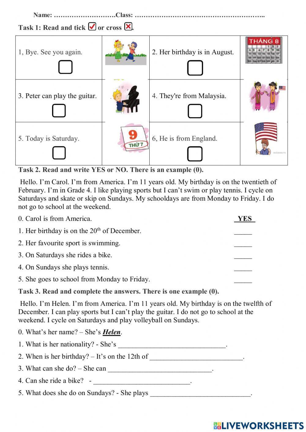 Review Unit 1-5 Grade 4