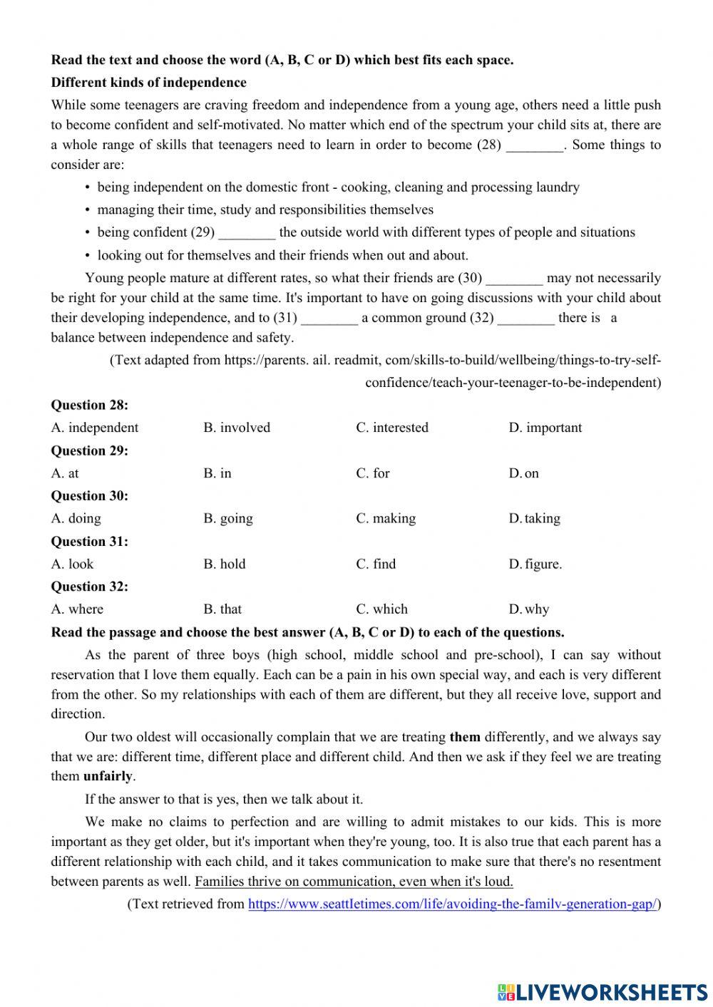 Revision test unit 1-3 grade 11