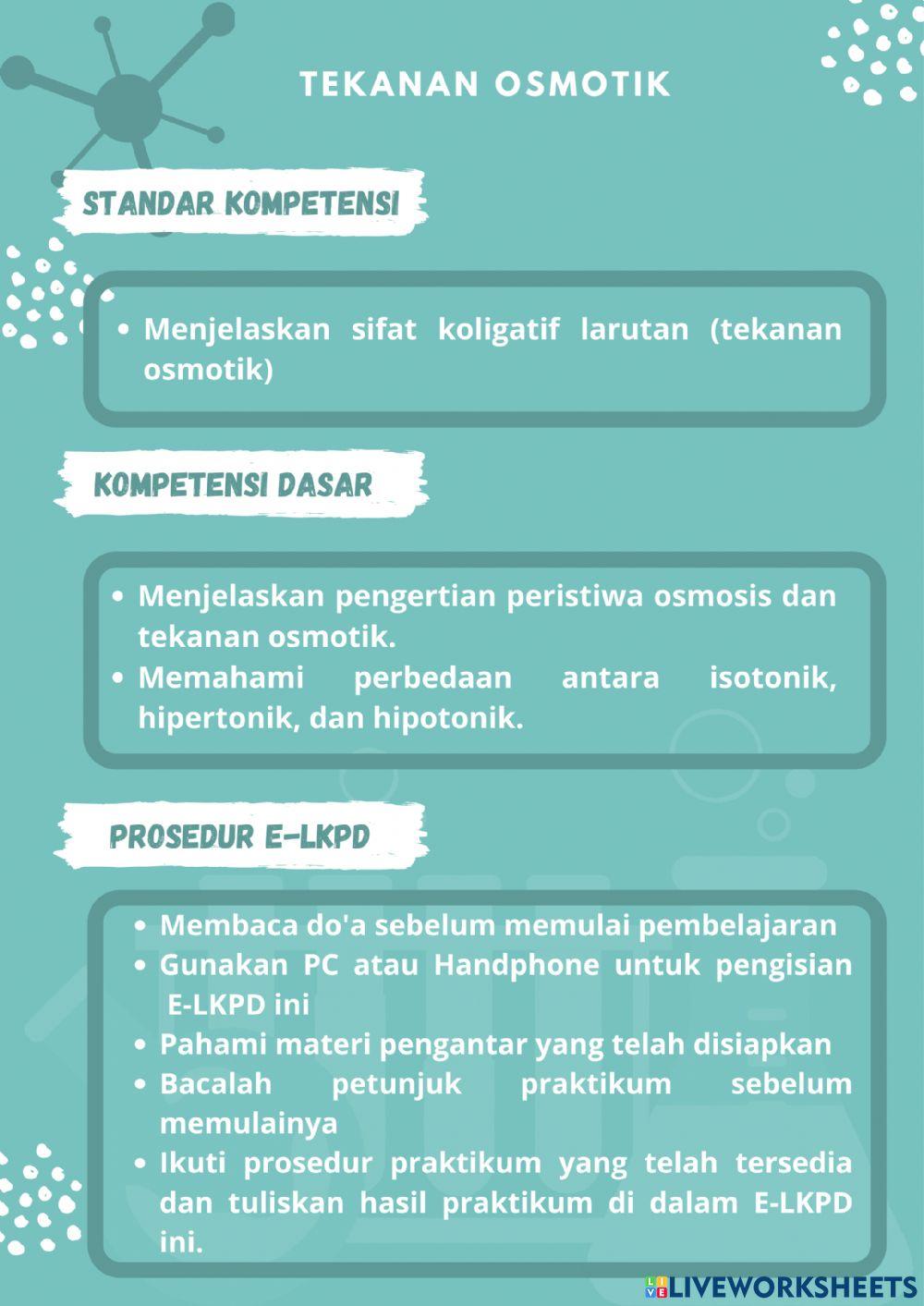 Home Experiment (Tekanan Osmotik)