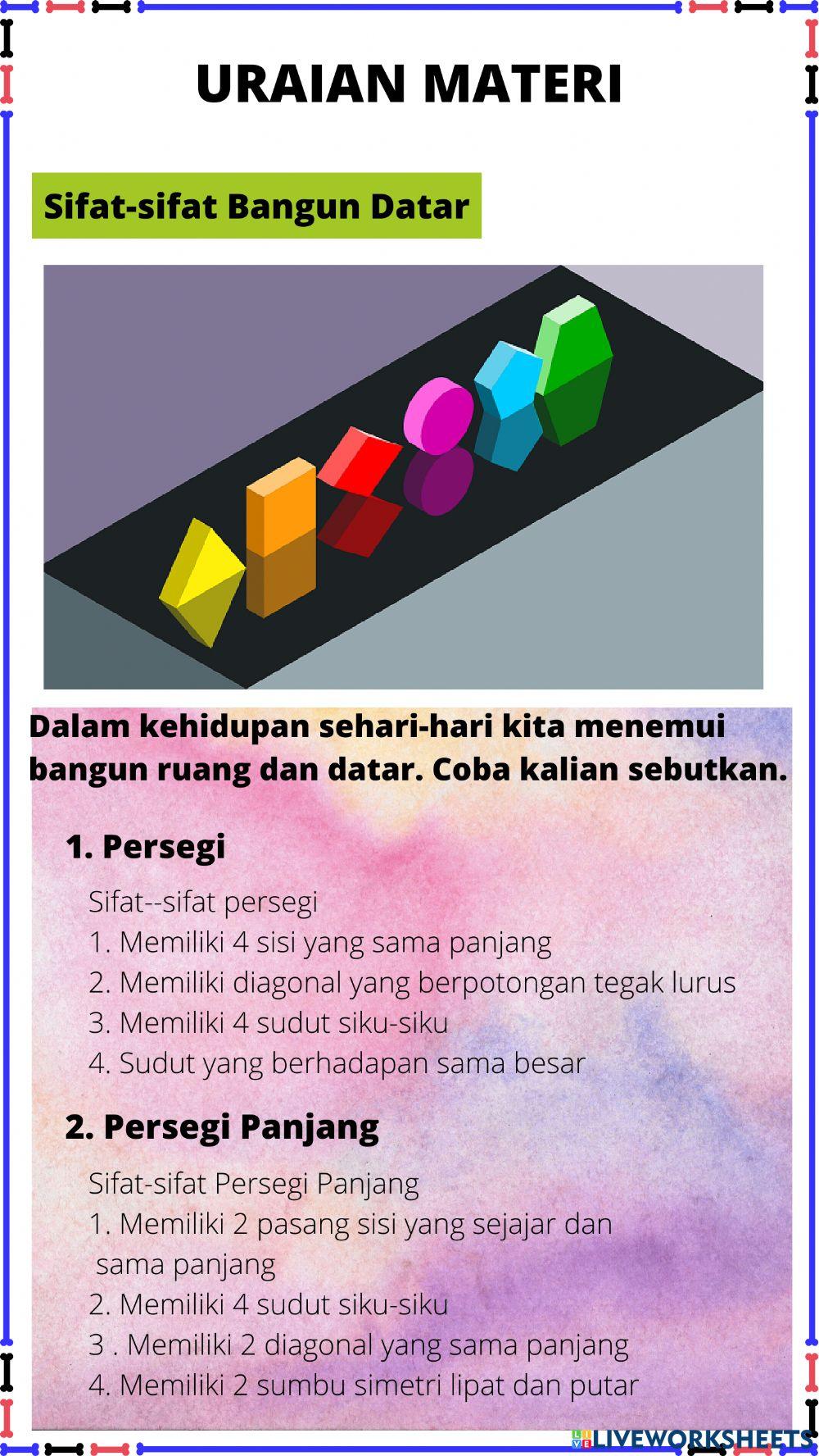 Sifat-sifat bangun ruang dan bangun datar