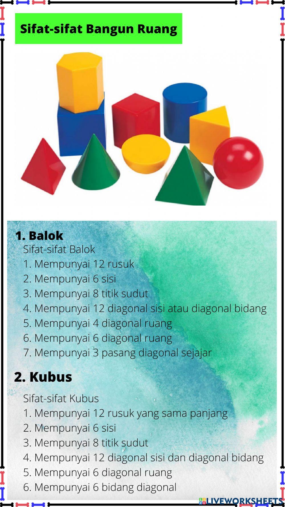 Sifat-sifat bangun ruang dan bangun datar