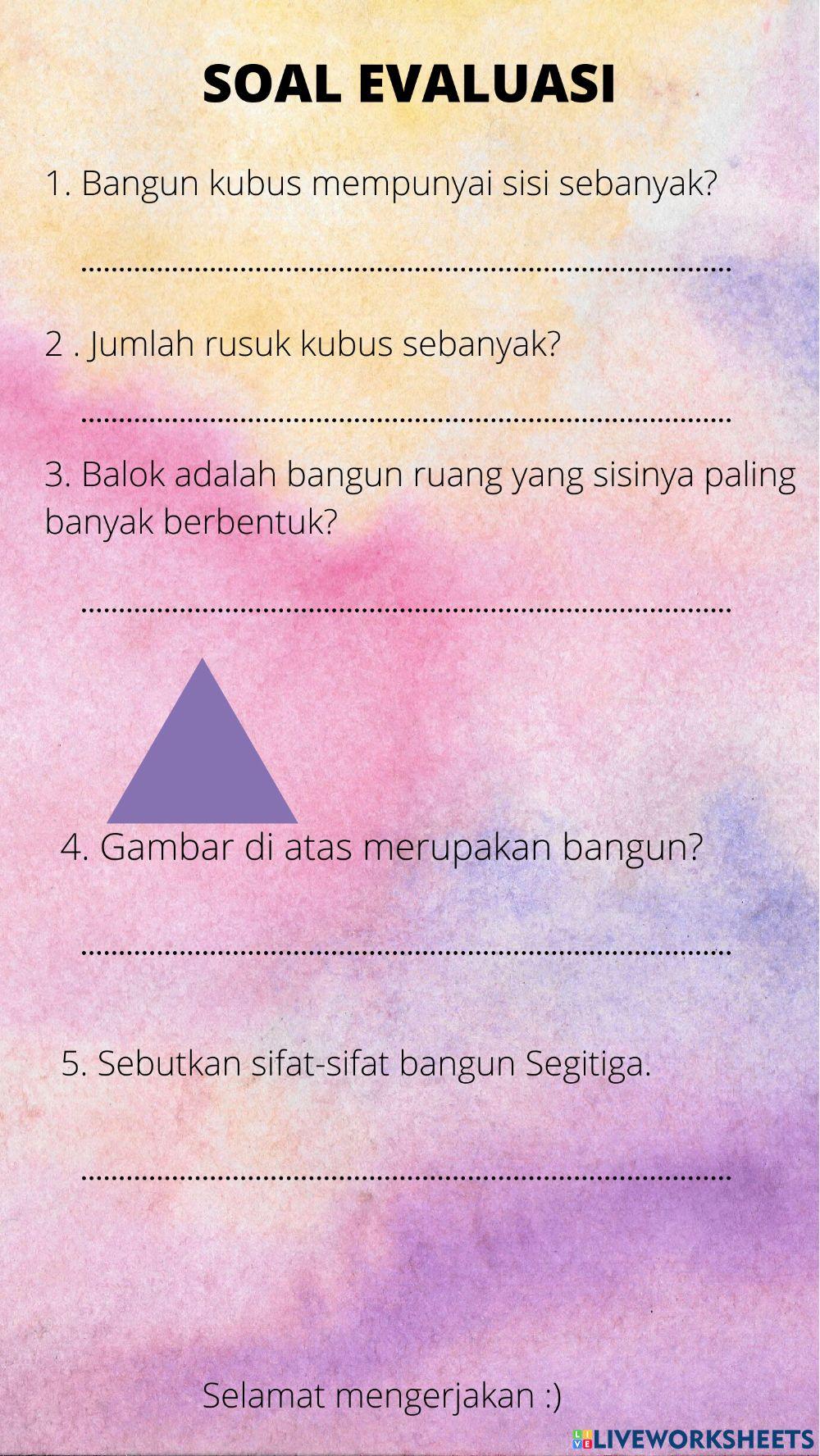 Sifat-sifat bangun ruang dan bangun datar