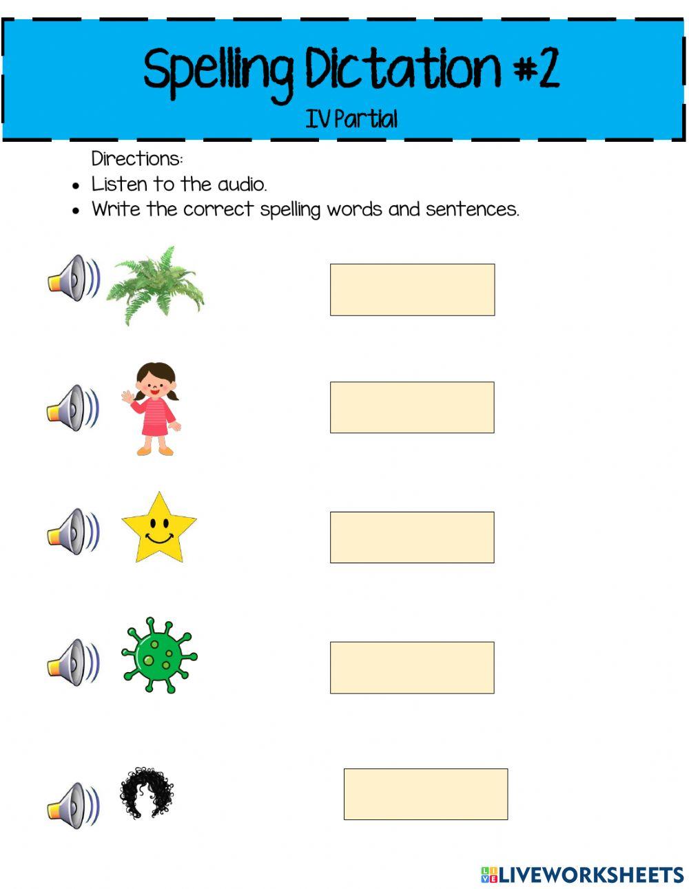 Dictation spelling  er  ir   ur