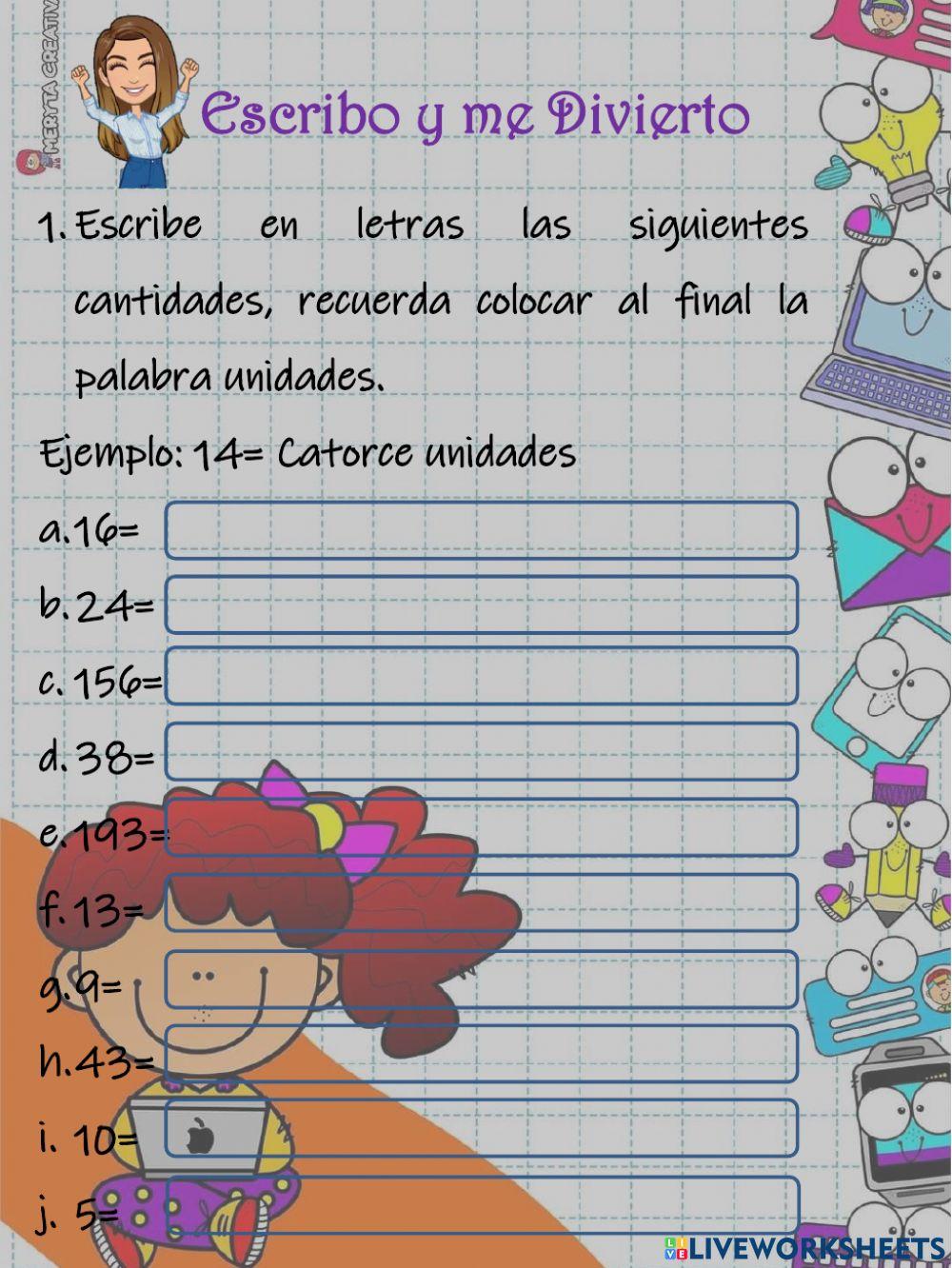 Escritura de cantidades