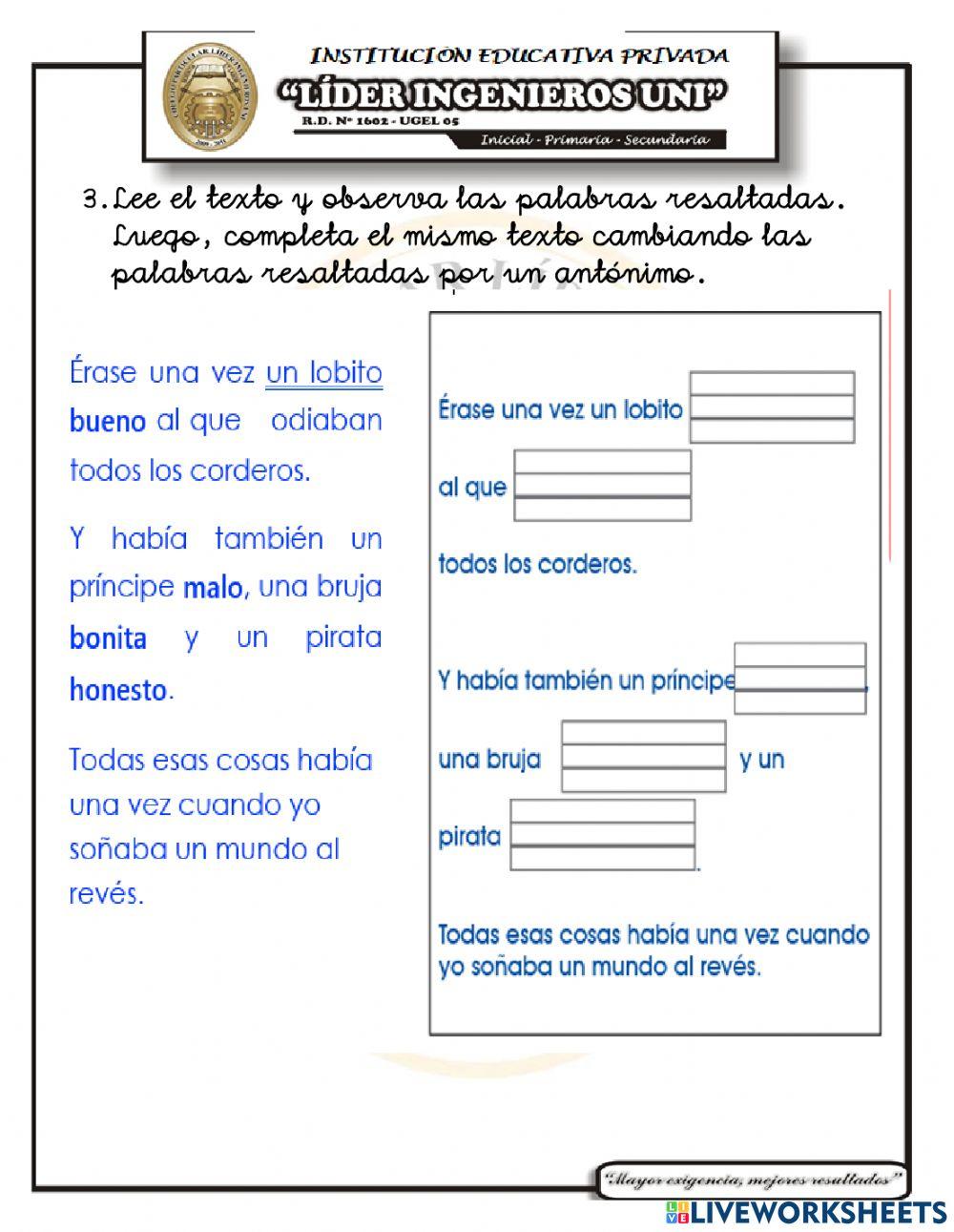 Examen mesual v unidad raz. verbal Examen mesual v unidad raz. verbal
