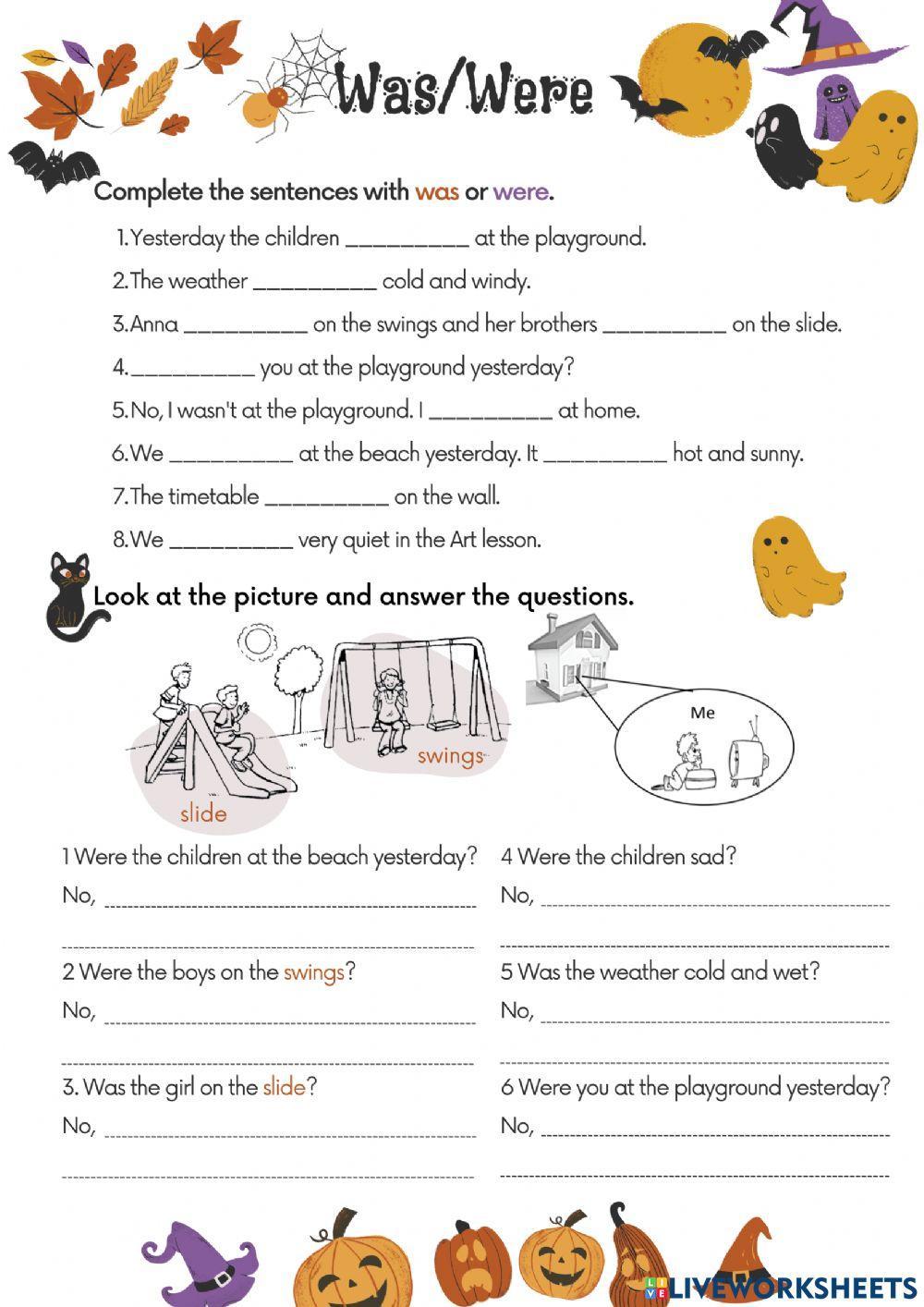 J3A Unit 1 Grammar Was-Were