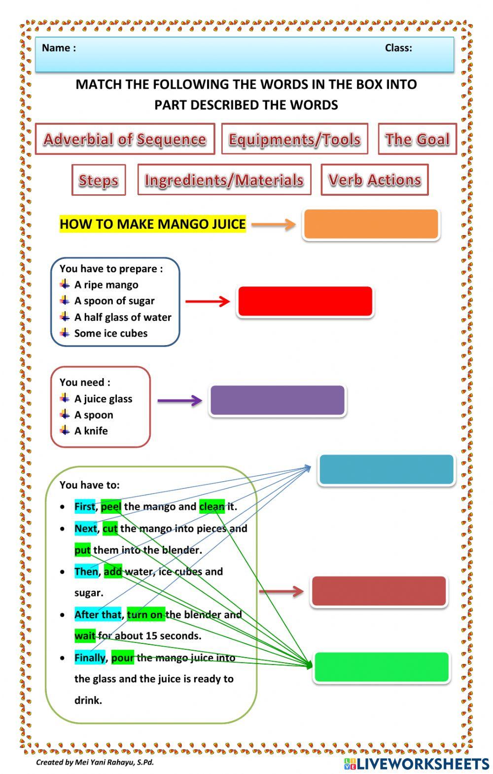 Procedure Text online exercise for grade IX for Junior High School ...
