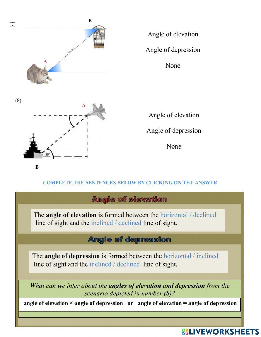 Angles of Elevation and Depression